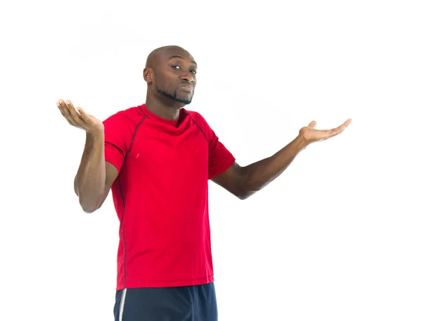 Confused fit african american man — Stock Photo, Image