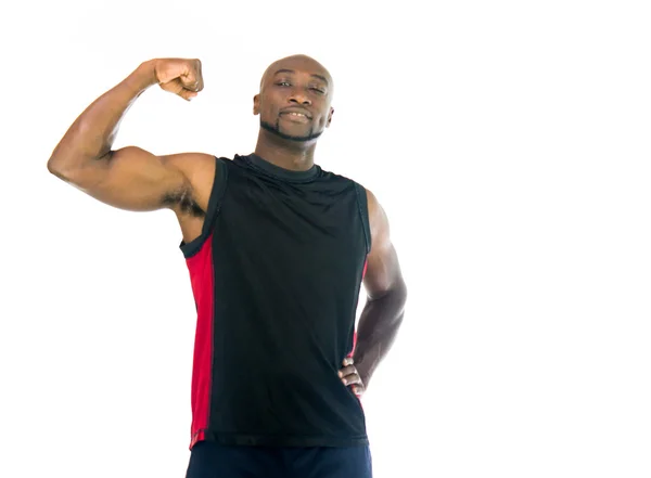 Afrikansk Amerikan atlet visar styrka — Stockfoto