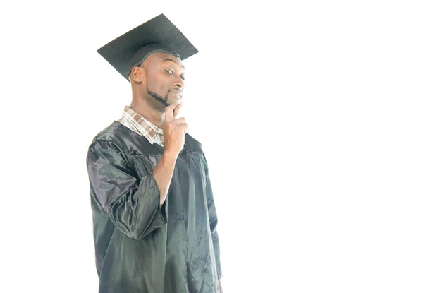 Estudiante afroamericano con dedos cruzados —  Fotos de Stock