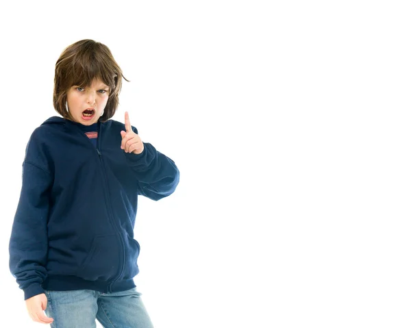 Angry teenage boy scolding — Stock Photo, Image