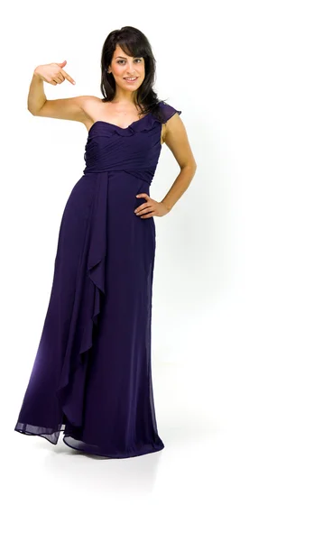 Confident proud woman in evening dress — Stock Photo, Image