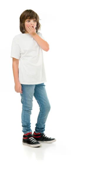 Worried  casual teenage boy — Stock Photo, Image