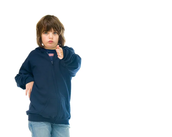 Tonårspojke välkomnande med handslag — Stockfoto