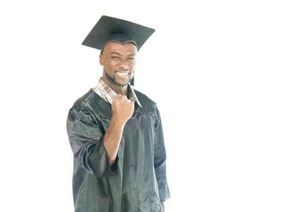 Afro-americano estudante mostrando punho — Fotografia de Stock