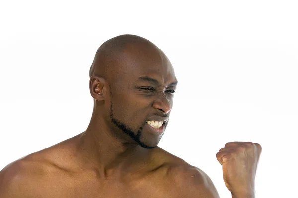 Afro-americano homem mostrando punho — Fotografia de Stock