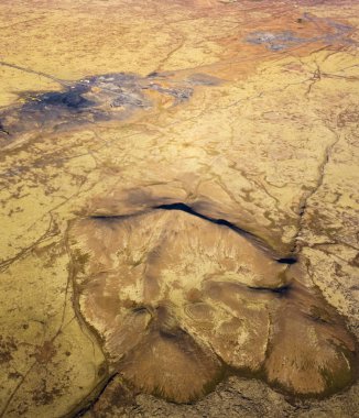 Havadan görünümü, ufuk, soyut, İzlanda'daki gün