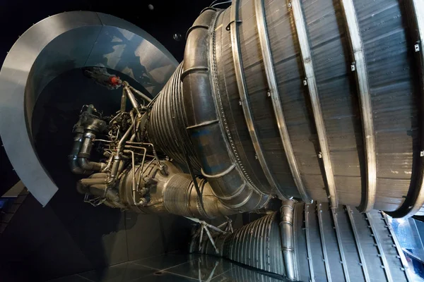 Low angle view, close up, space travel rocket engine — Stock Photo, Image