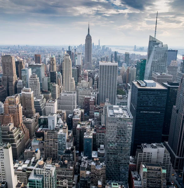 Aerial view of cityscape and skyscrapers — Stock Photo, Image