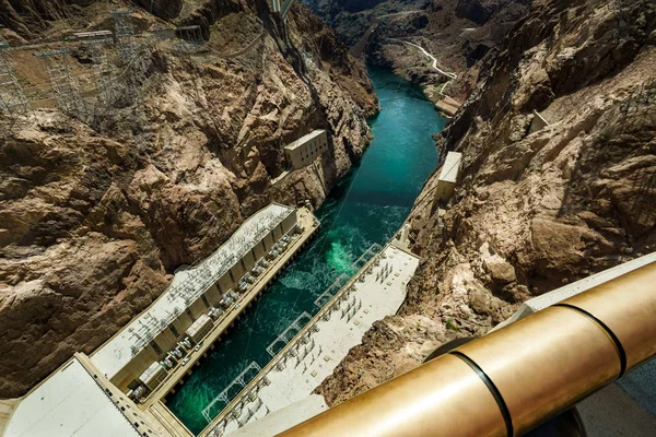 High angle view of pipes on the Hoover dam — Stock Photo, Image