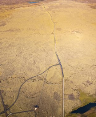 İzlanda'daki havadan görünümü