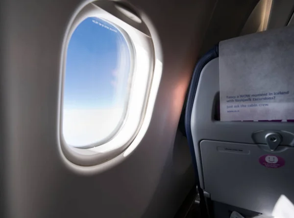 Looking through aircraft window — Stock Photo, Image