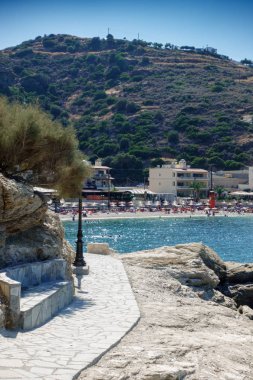 Doğal görünümünü beach resort ve hill, Heraklion, Yunanistan