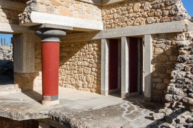 Knossos Sarayı, Heraklion, Girit, Yunanistan'ın kalıntıları