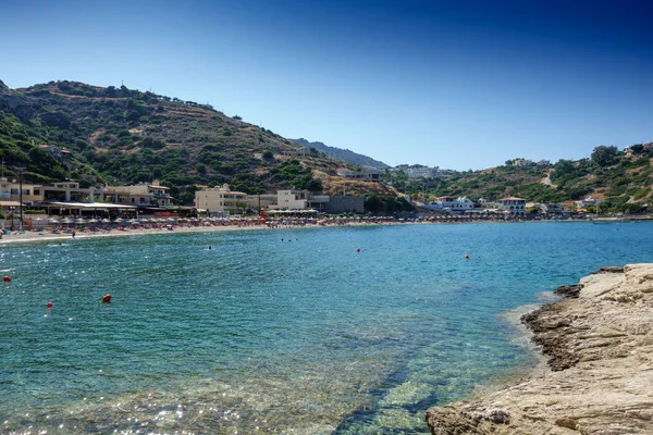 Malerischer Blick Auf Strand Und Berg Gegen Himmel Heraklion Griechenland — Stockfoto