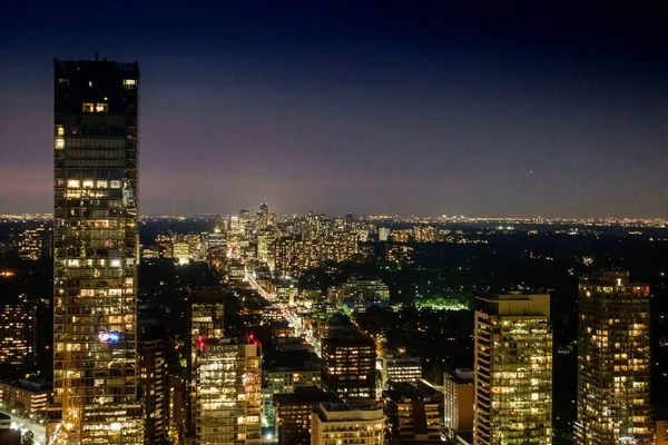Utsikt Över Toronto City Nattetid Kanada — Stockfoto