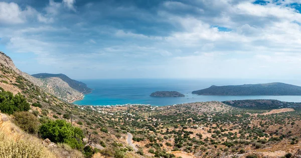 Vista Panorámica Isla Spinalonga Creta Grecia — Foto de Stock