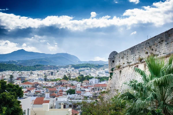 Ciudad Rethymno Con Fortaleza Fortezza Creta Grecia — Foto de Stock