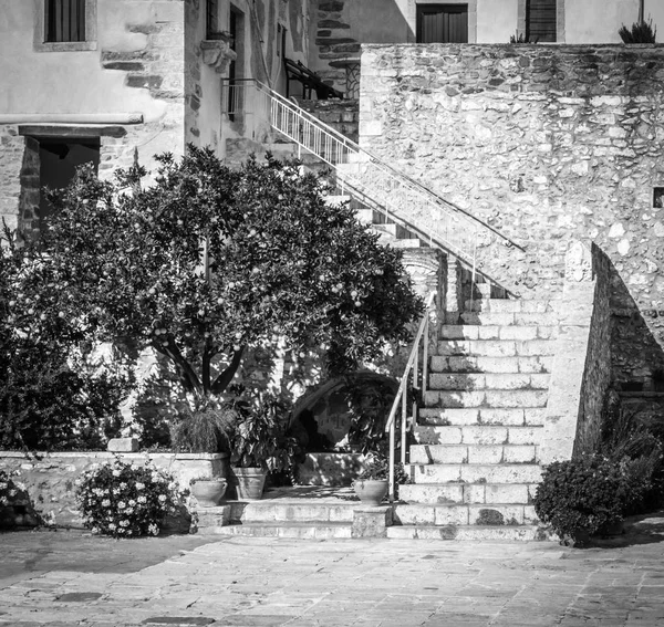 Blick Auf Die Treppe Sonnenlicht Griechenland — Stockfoto