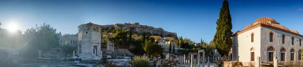 Antiguas Ruinas Edificios Residenciales Atenas Grecia — Foto de Stock