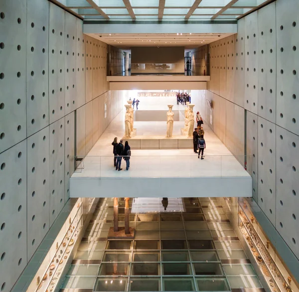 High Angle View Tourists New Acropolis Museum Athens Greece — Stock Photo, Image