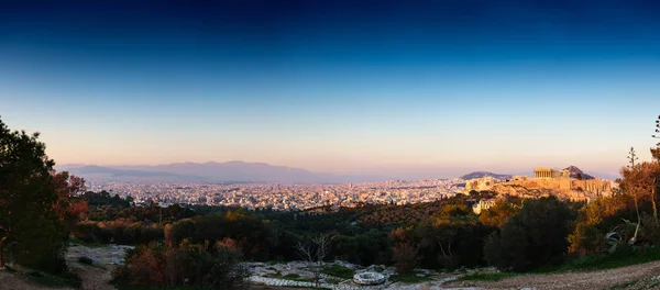 Vista Aérea Atenas Con Ruinas Partenón Grecia — Foto de Stock