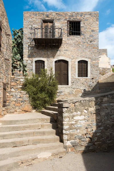 Ruinas Antigua Colonia Leprosos Isla Spinalonga Creta Grecia — Foto de Stock