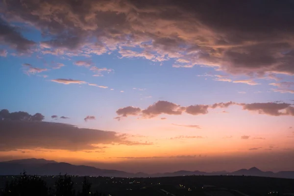 Vista Panorámica Del Paisaje Montañoso Durante Puesta Del Sol Heraklion — Foto de Stock