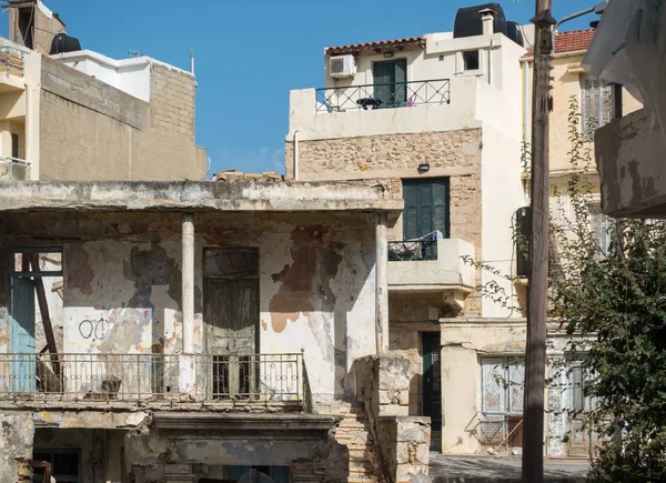 Old Ruined Abandoned Buildings Heraklion Greece — Stock Photo, Image