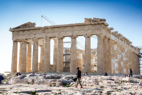 Alte Ruinen Von Parthenon Von Akropolis Athens Griechenland — Stockfoto