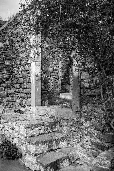 Παλιά Ερείπια Στην Σπιναλόγκα Κρήτη Ελλάδα — Φωτογραφία Αρχείου