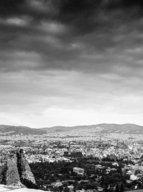 Şehir ve dağ gökyüzü, Atina, Yunanistan