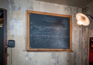 Bir kara tahta, Brittany, Fransa, Avrupa sınıf görünümü