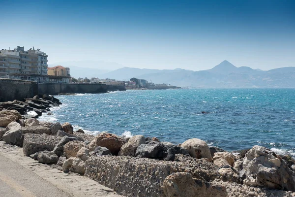 Malerischer Blick Auf Meer Und Berge Gegen Himmel Heraklion Griechenland — Stockfoto