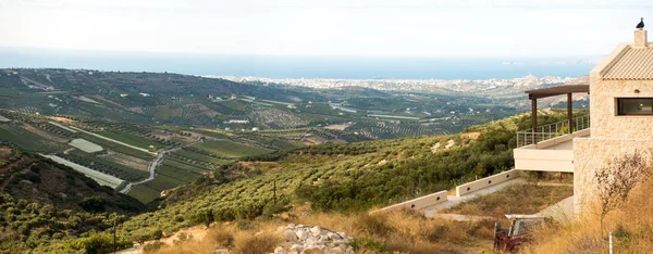 Γραφική Θέα Του Γεωργικού Τομέα Και Νησί Ηράκλειο Ελλάδα — Φωτογραφία Αρχείου