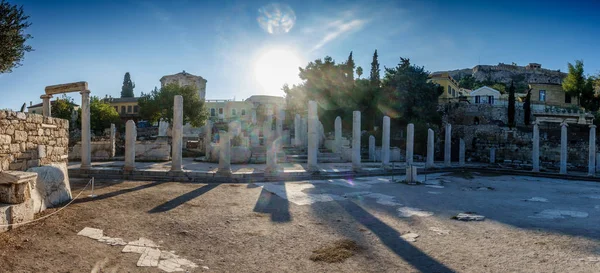 Historische Säulen Der Hadrian Bibliothek Athen Griechenland — Stockfoto