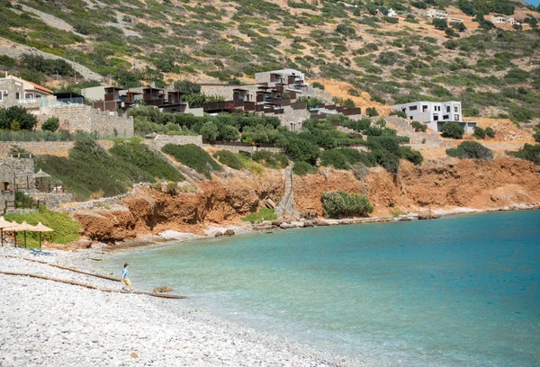 Malowniczy Widok Wyspę Krajobrazu Wiejskiego Spinalonga Kreta Grecja — Zdjęcie stockowe