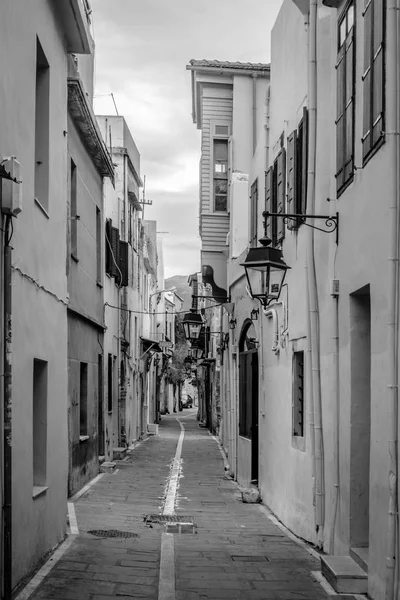 Callejón Estrecho Edificios Residenciales Creta Grecia —  Fotos de Stock