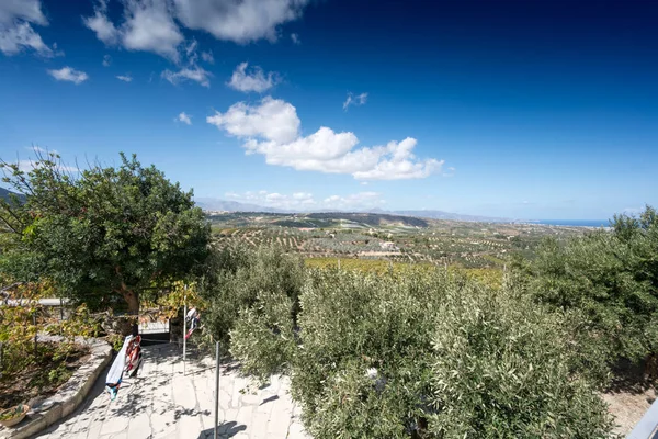 Vista Panorámica Del Campo Agrícola Contra Cielo Heraklion Grecia —  Fotos de Stock