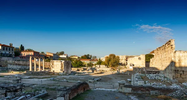 Antike Ruinen Und Wohngebäude Athens Griechenland — Stockfoto