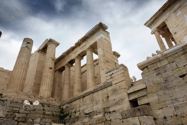 Propyläen Oder Eingang Tor Zur Akropolis Von Athen Griechenland — Stockfoto