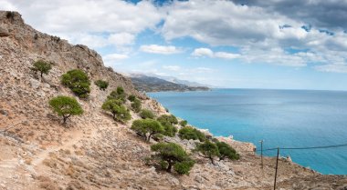 Doğal görünümünü dağ deniz, Crete, Yunanistan