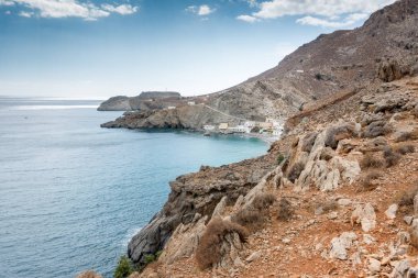Doğal görünümü dağ ve deniz, Crete, Yunanistan