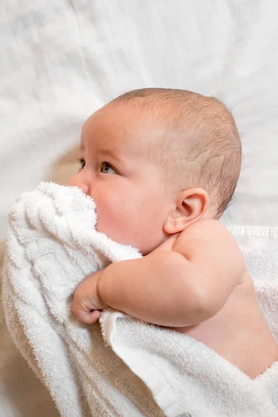 Close Baby Boy Towel — Stock Photo, Image