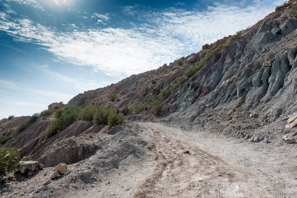 Polní Cesta Rocky Mountain Proti Obloze Kréta Řecko — Stock fotografie