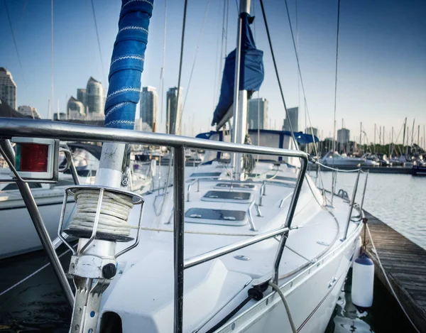 Moored Boats City Skyline Toronto Canada — Stock Photo, Image