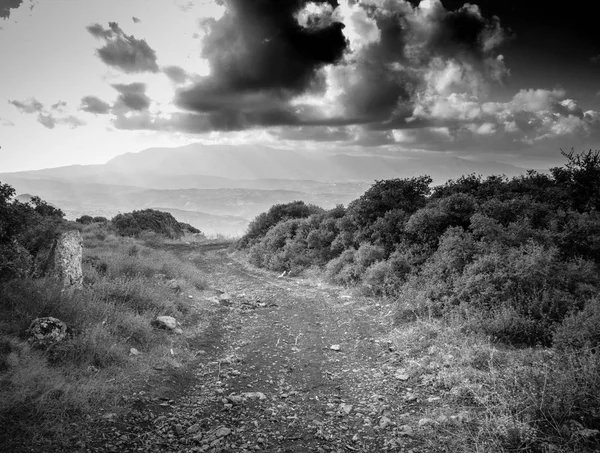 Vista Lejana Del Pueblo Montaña Archanes Creta Grecia — Foto de Stock