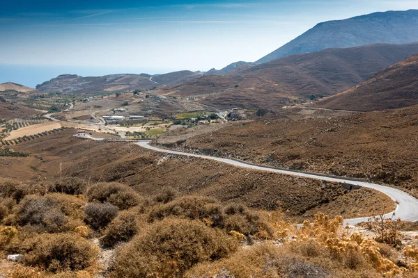 Scenic View Landscape Mountain Road Crete Greece — Stock Photo, Image