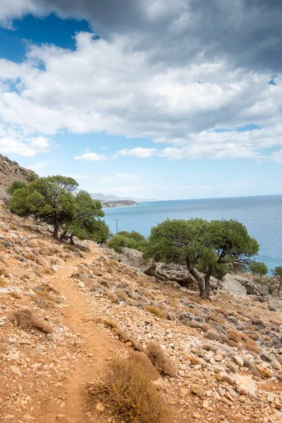 Malerischer Blick Auf Hügel Und Meer Beton Griechenland — Stockfoto