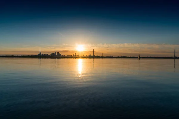Vistas Panorámicas Del Horizonte Mar Ciudad Toronto Canadá — Foto de Stock