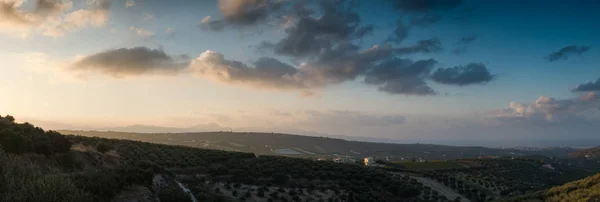 Malebná Krajina Při Západu Slunce Kréta Řecko — Stock fotografie
